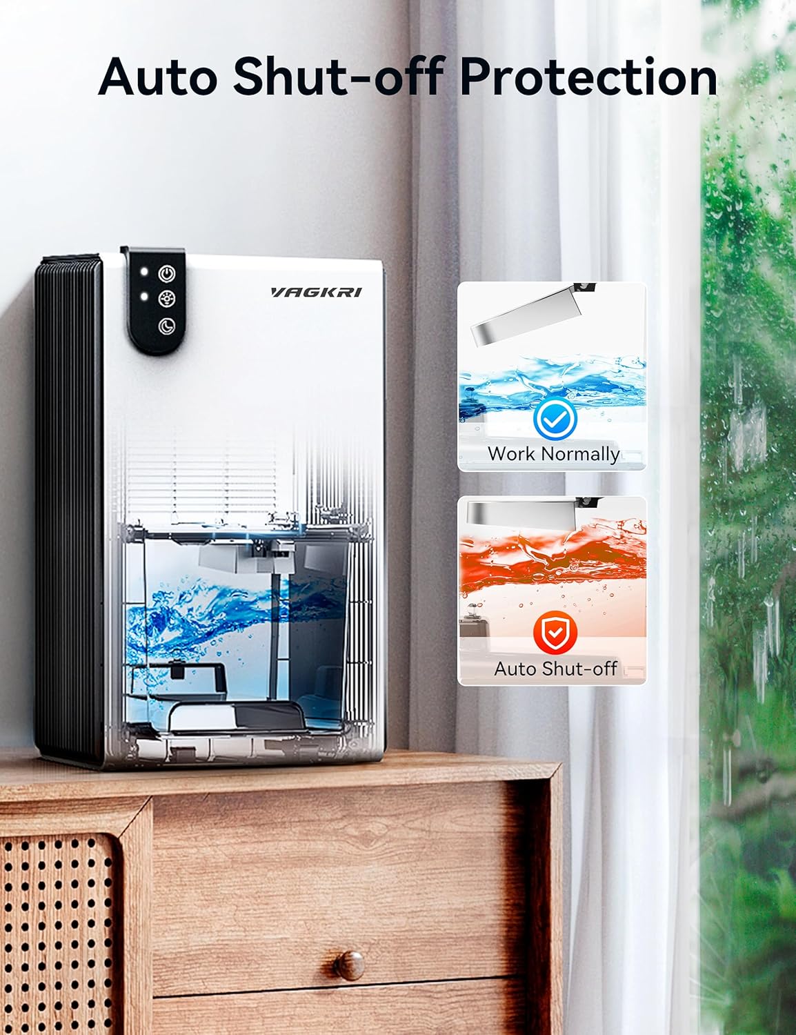 VAGKRI Dehumidifier for room, 85 OZ Water Tank, Dehumidifiers with Auto Shut Off