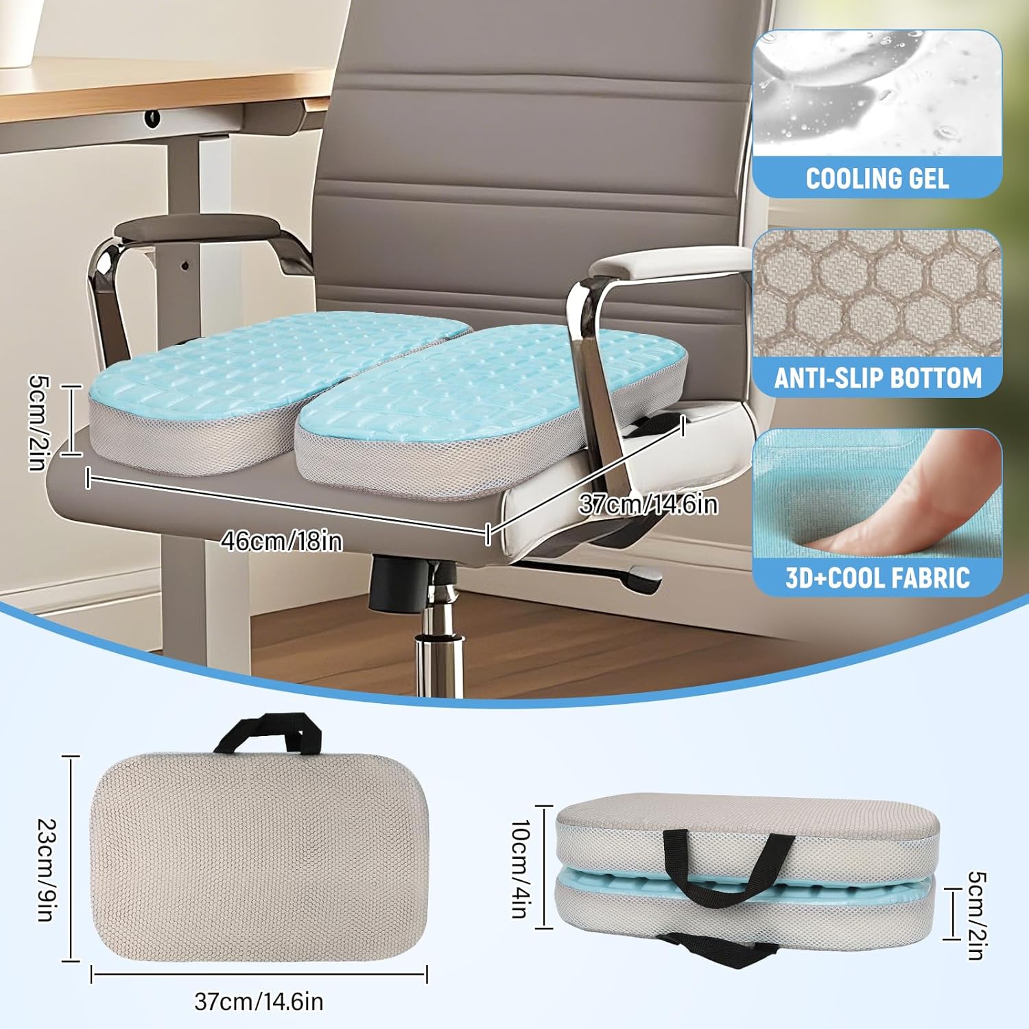 Portable Memory Foam Travel Seat Cushion.