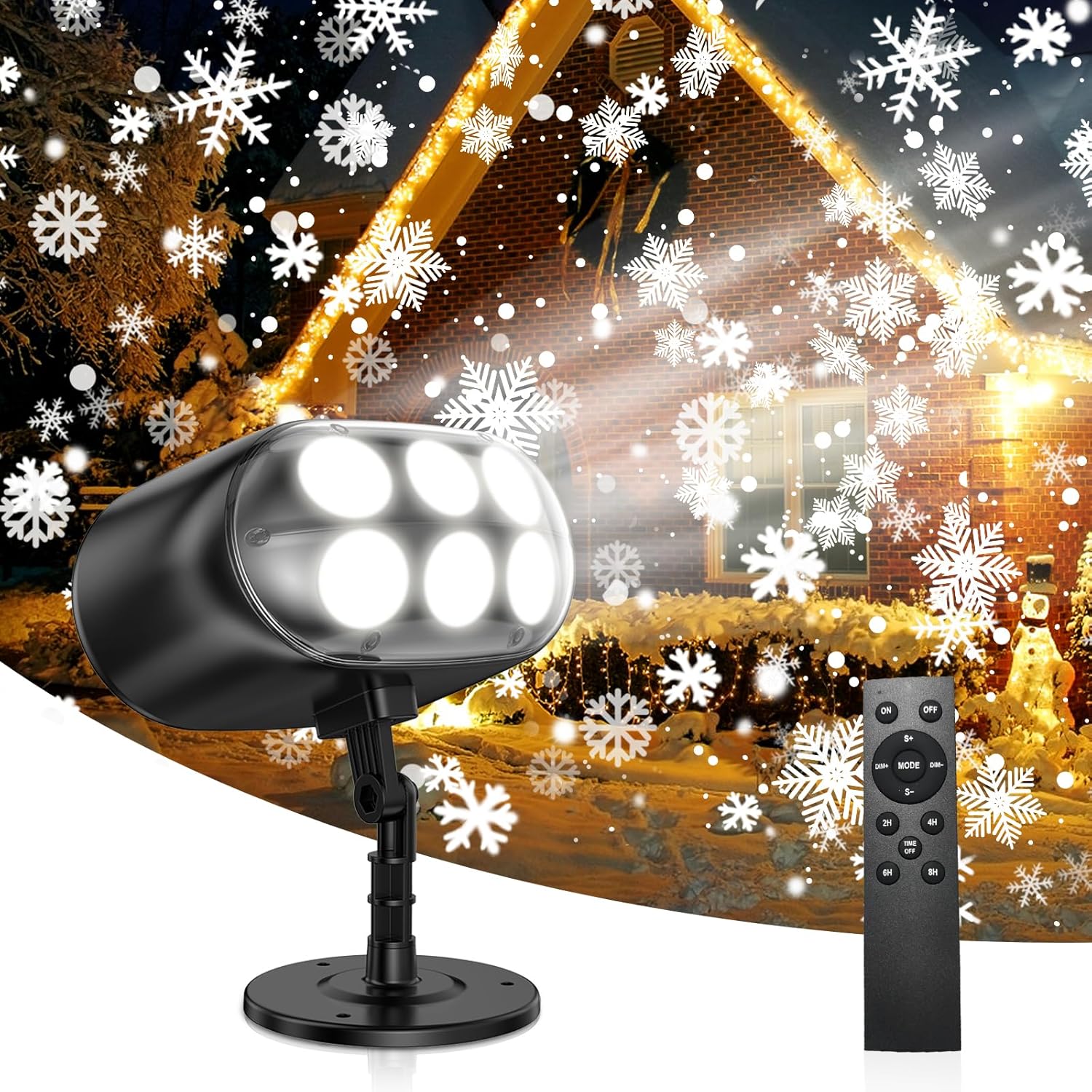 Christmas Snowflake Projector Lights provide a vibrant and dynamic snowflake