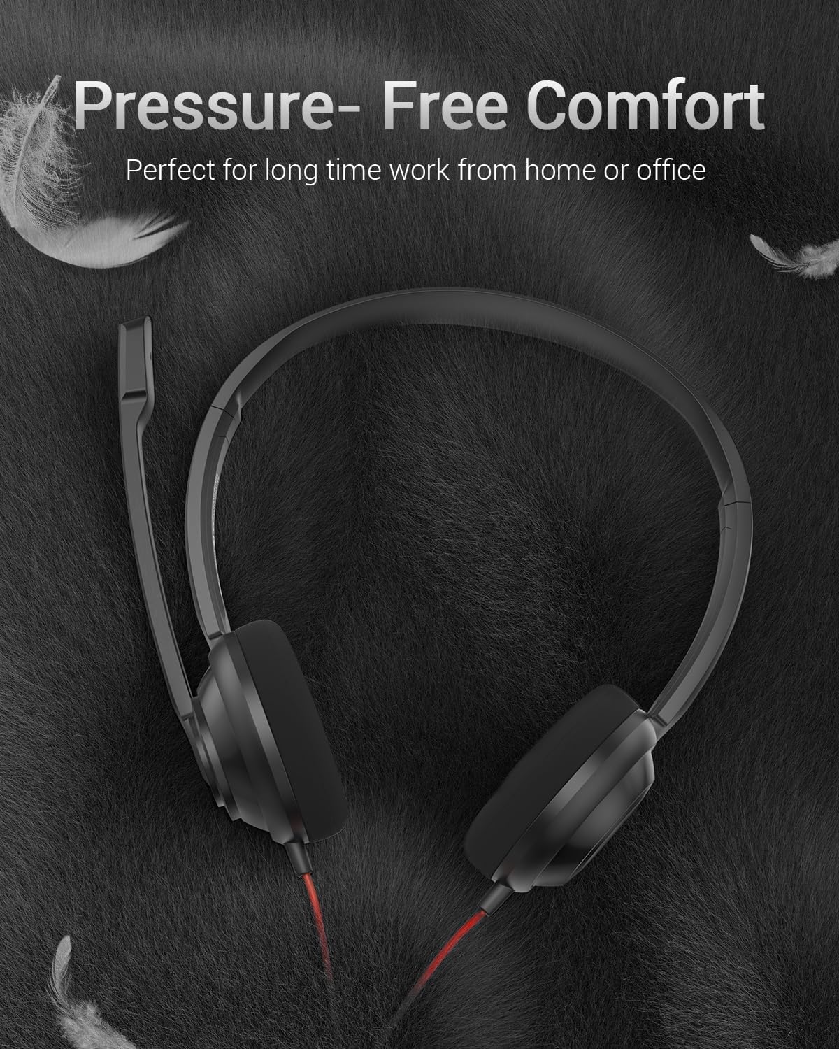 NUBWO HW02 USB Computer Headset with Clear Chat Microphone
