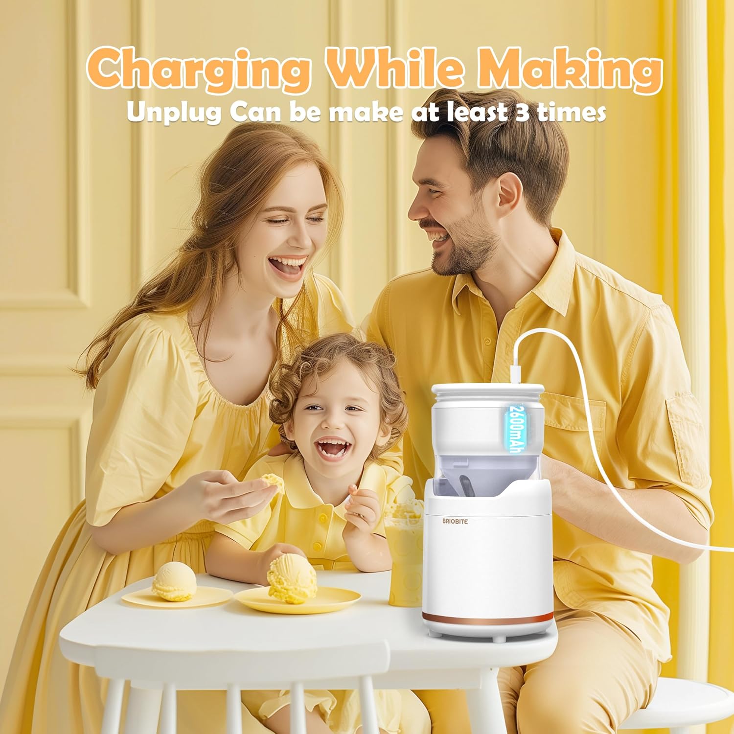Briobite Ice cream machine BL500 Rechargeable & Compact