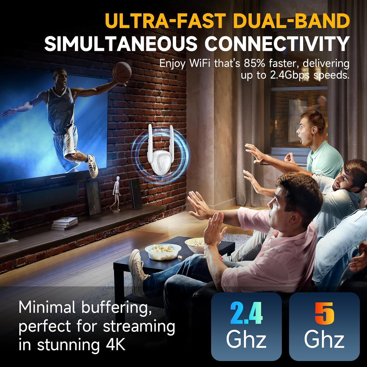 Laredas High-speed Wi-Fi Extender. Supporting Mesh AX3000 WiFi 6 technology,