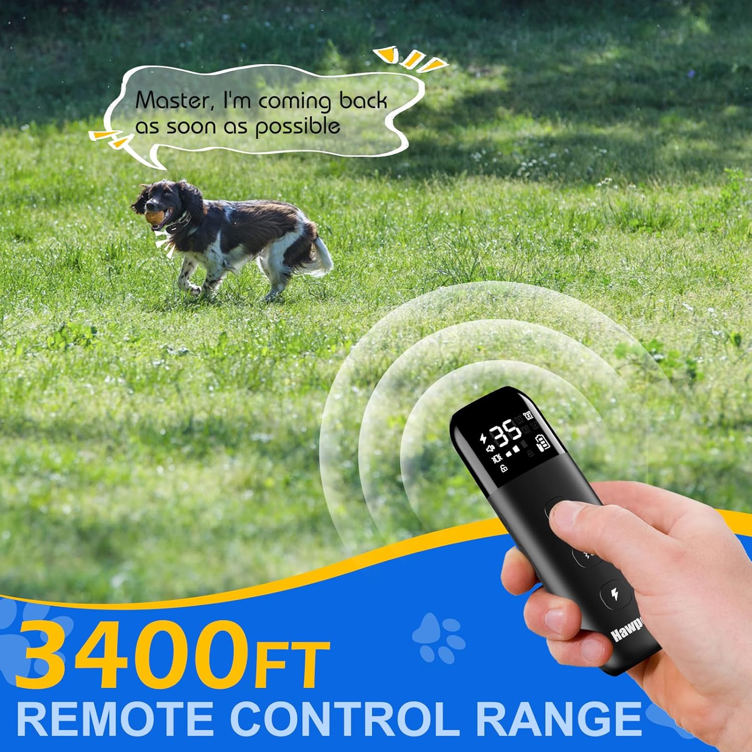 Dog Collar with Remote- Dog Training Collar Waterproof, Rechargeable