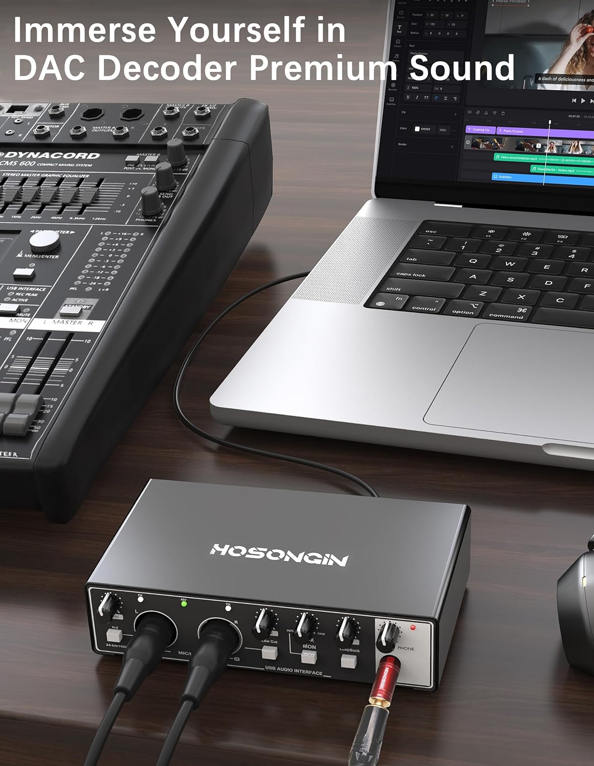 Hosongin USB audio Interface Professional Recording Sound card