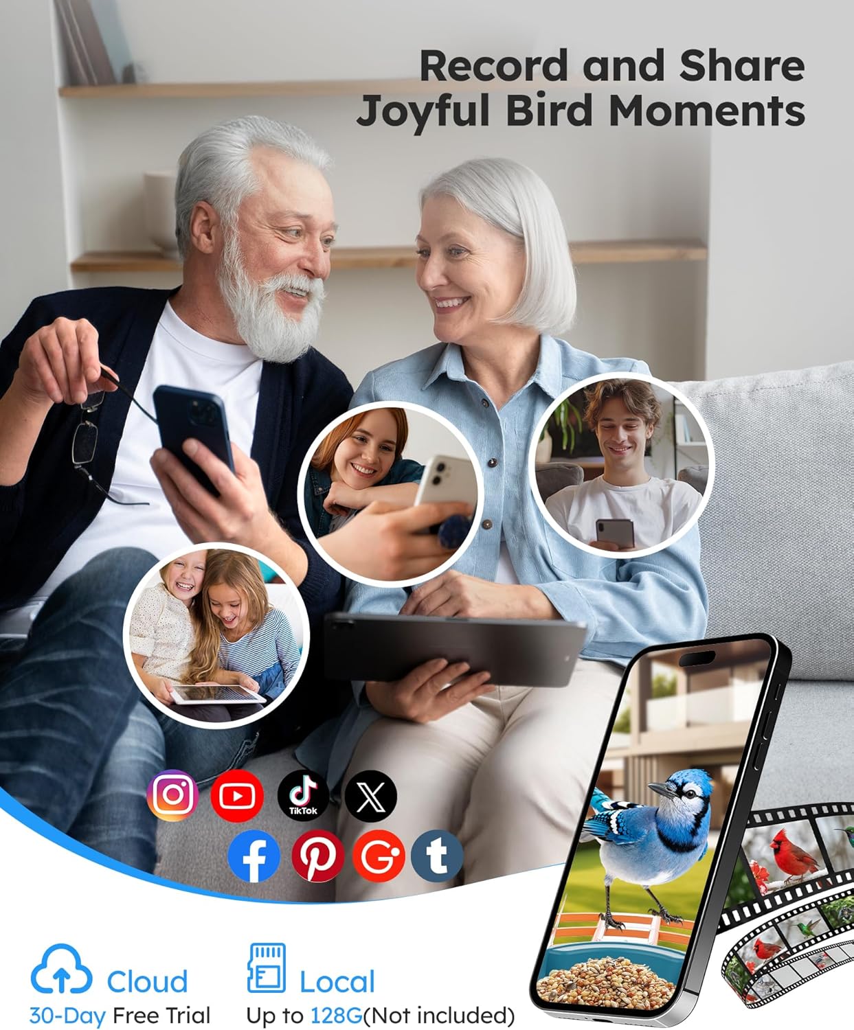 Smart Bird Feeder with AI Camera - HD Bird Watching & Species Identification