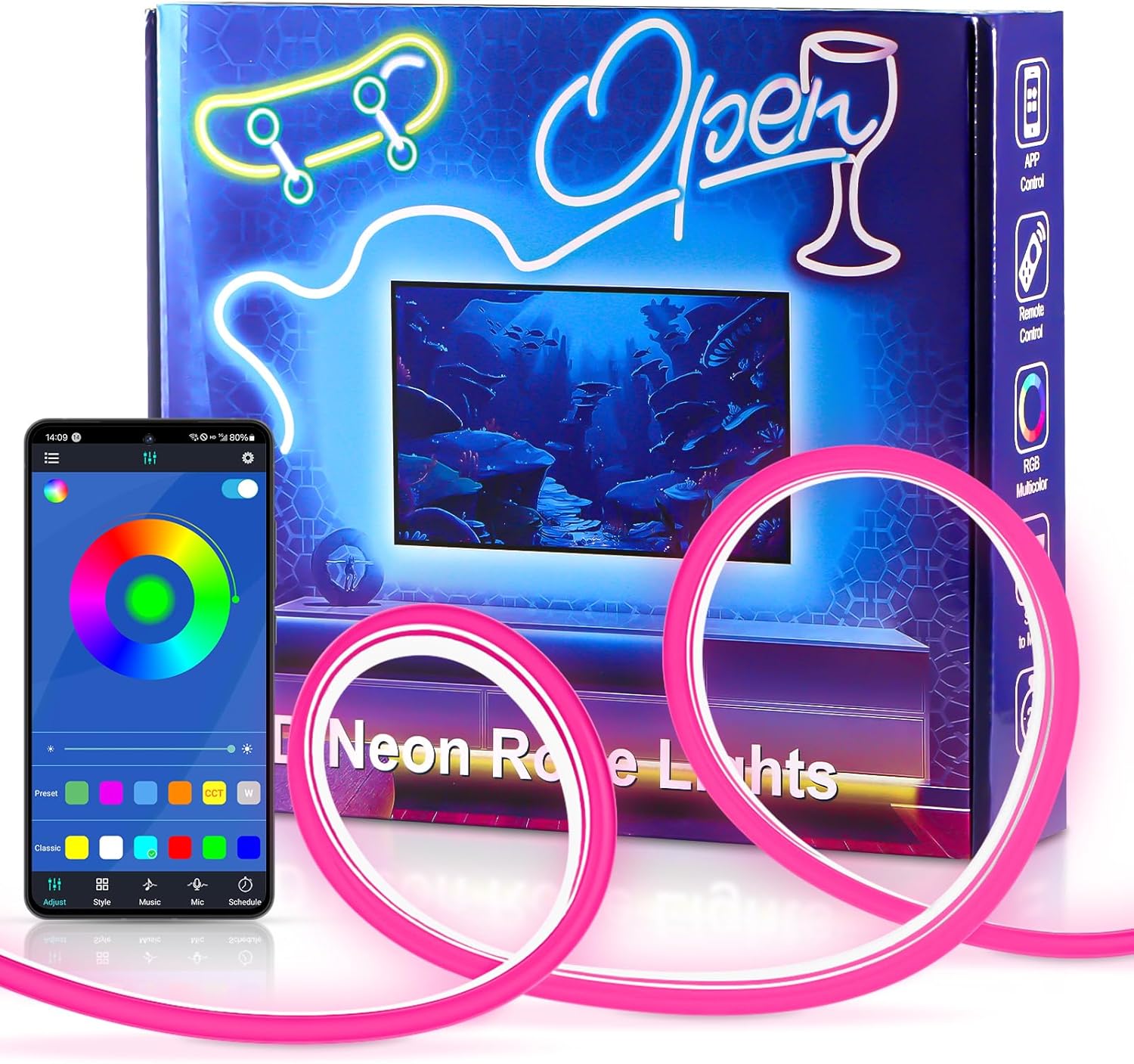 Elevate your environment with this versatile 5-meter RGB Neon LED Strip