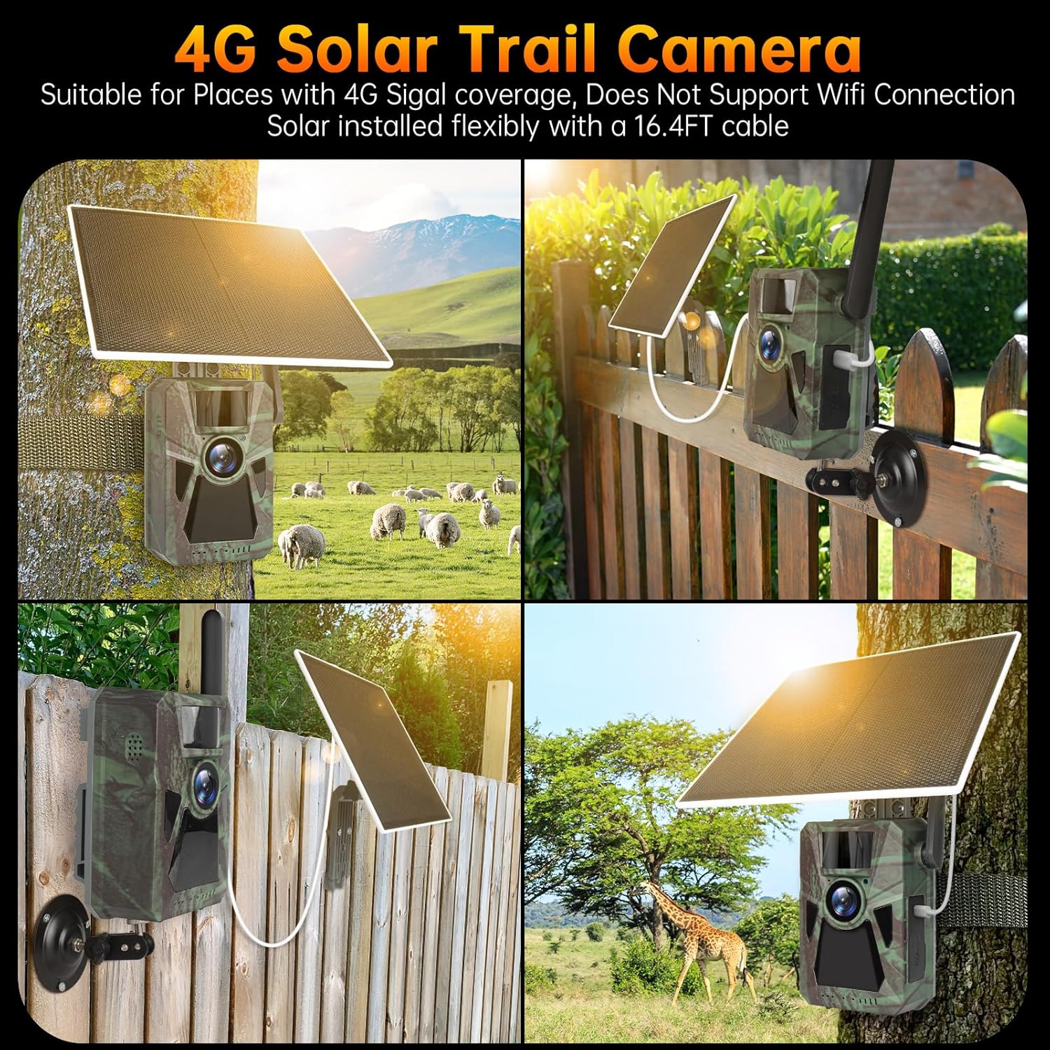 FKPCAM Solar 4G Cellular Trail Camera.