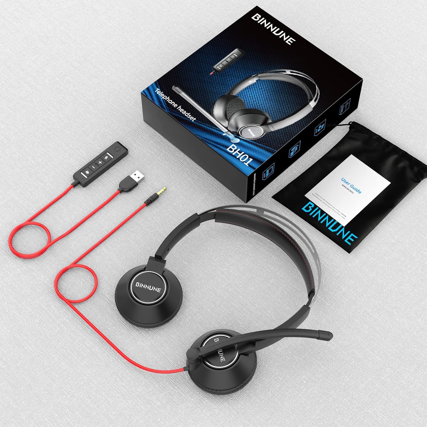 The BINNUNE BHO1 USB Headset with Microphone delivers