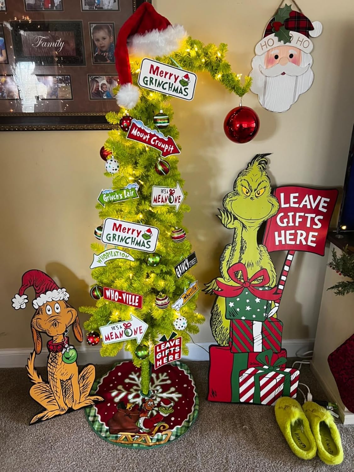 5 Ft Pre-lit Christmas Tree with Metal Stand - Artificial Whimsical Unique Curved Shape Holiday Xmas Tree with Warm White Lights - Holiday Carnival Party.