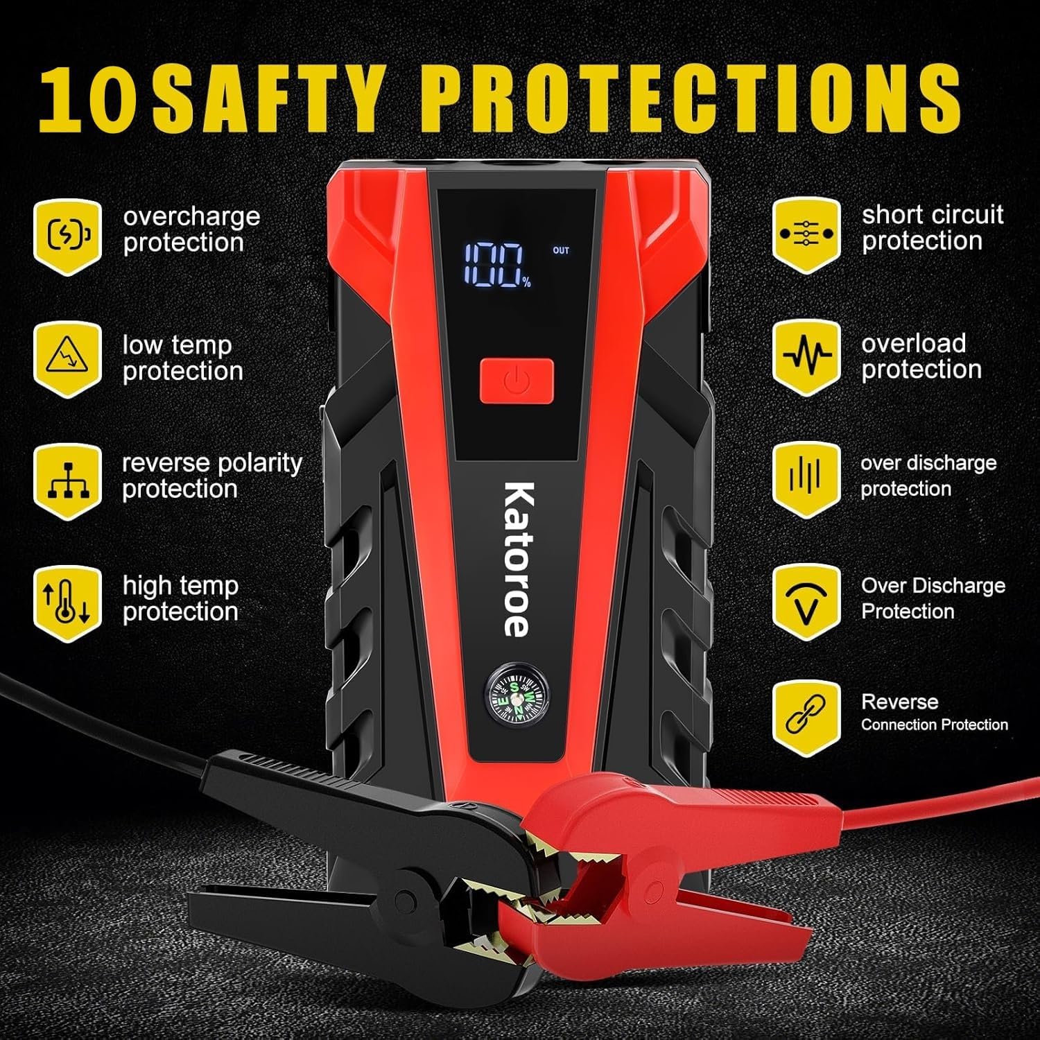 Katoroe 011 3000A Car Battery Jump Starter is a powerful and portable solution