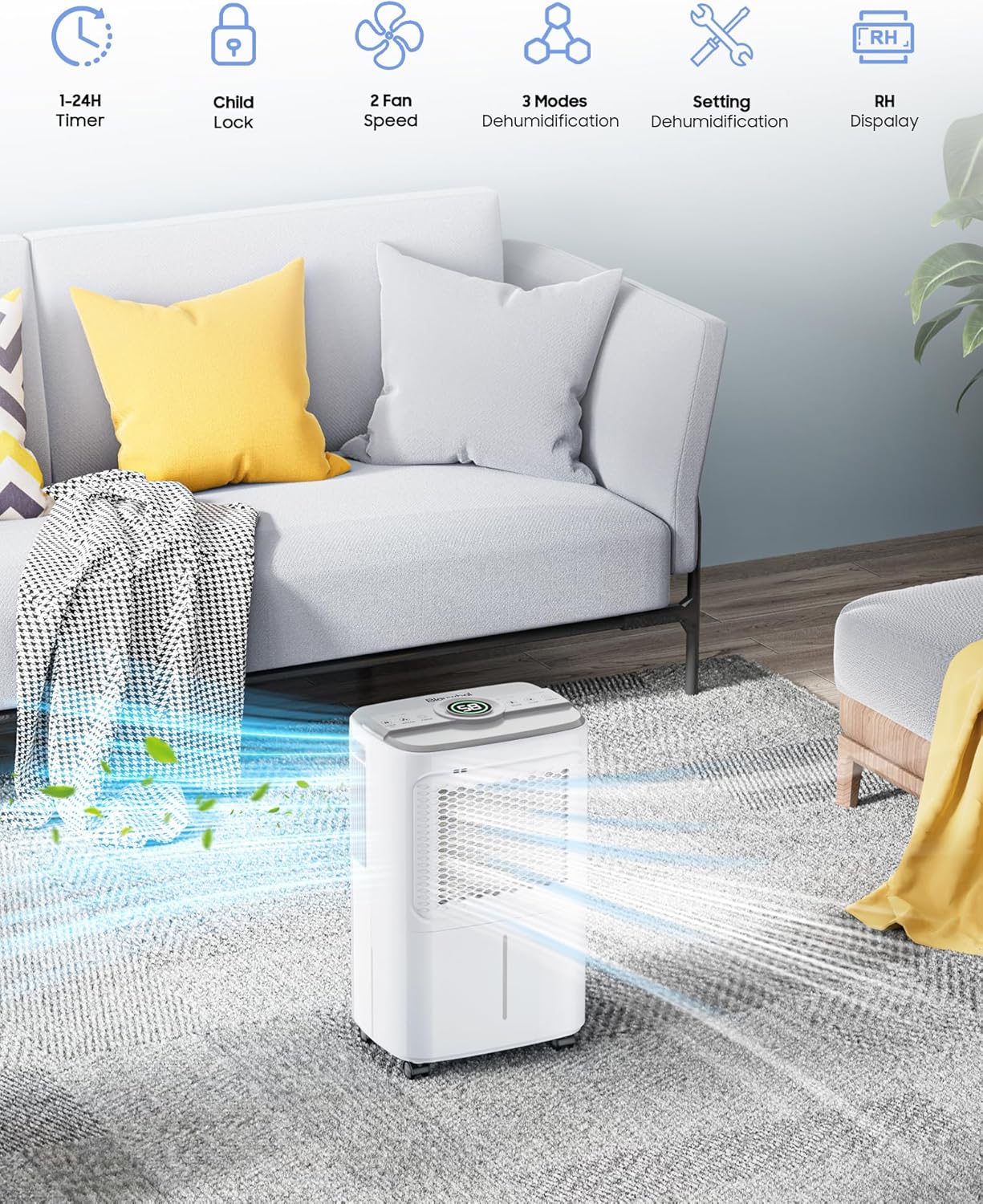 Dehumidifier for Home Basement 2500 Sq.Ft, 31 Pints Dehumidifiers for Home Bathroom