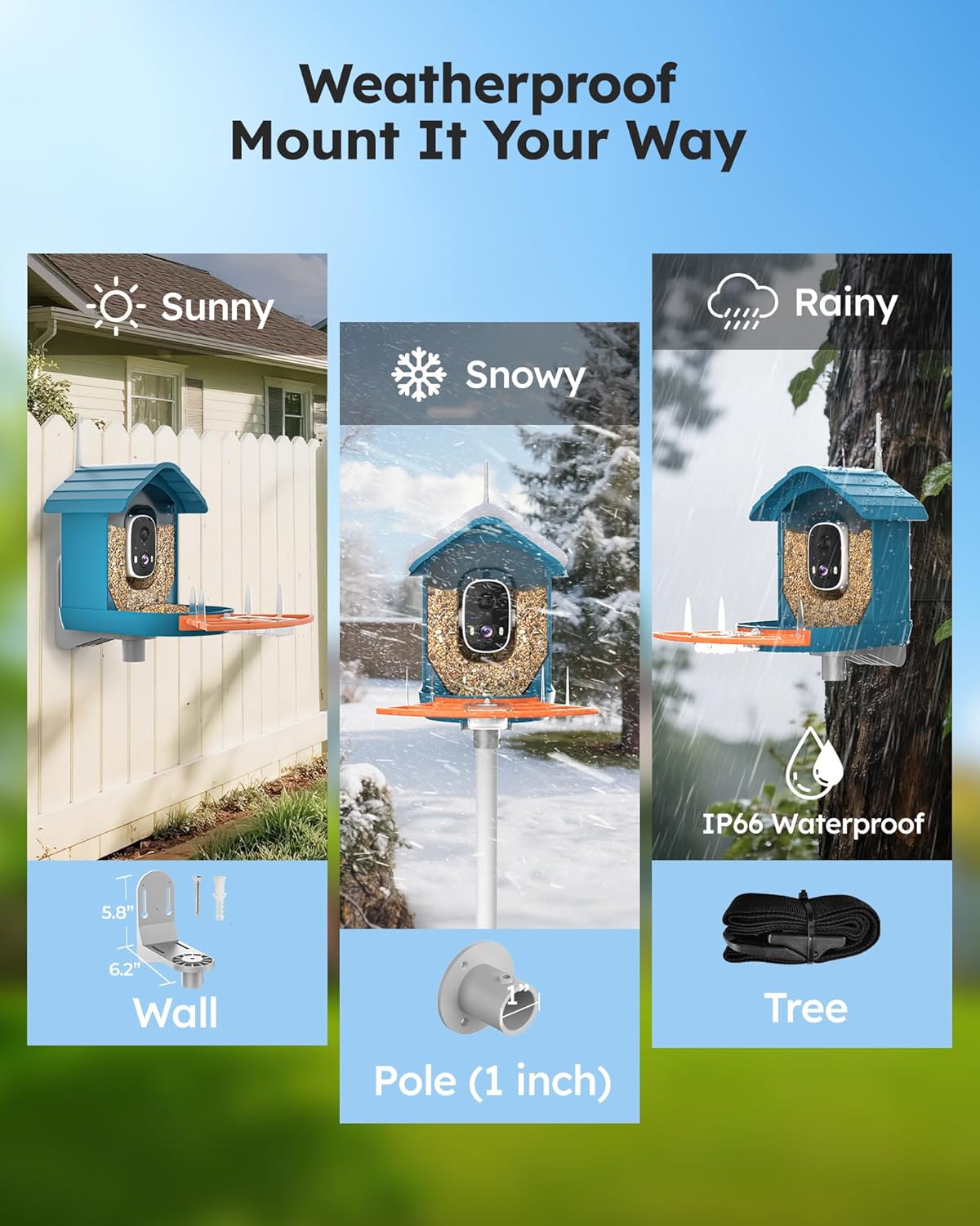 Smart Bird Feeder with AI Camera - HD Bird Watching & Species Identification