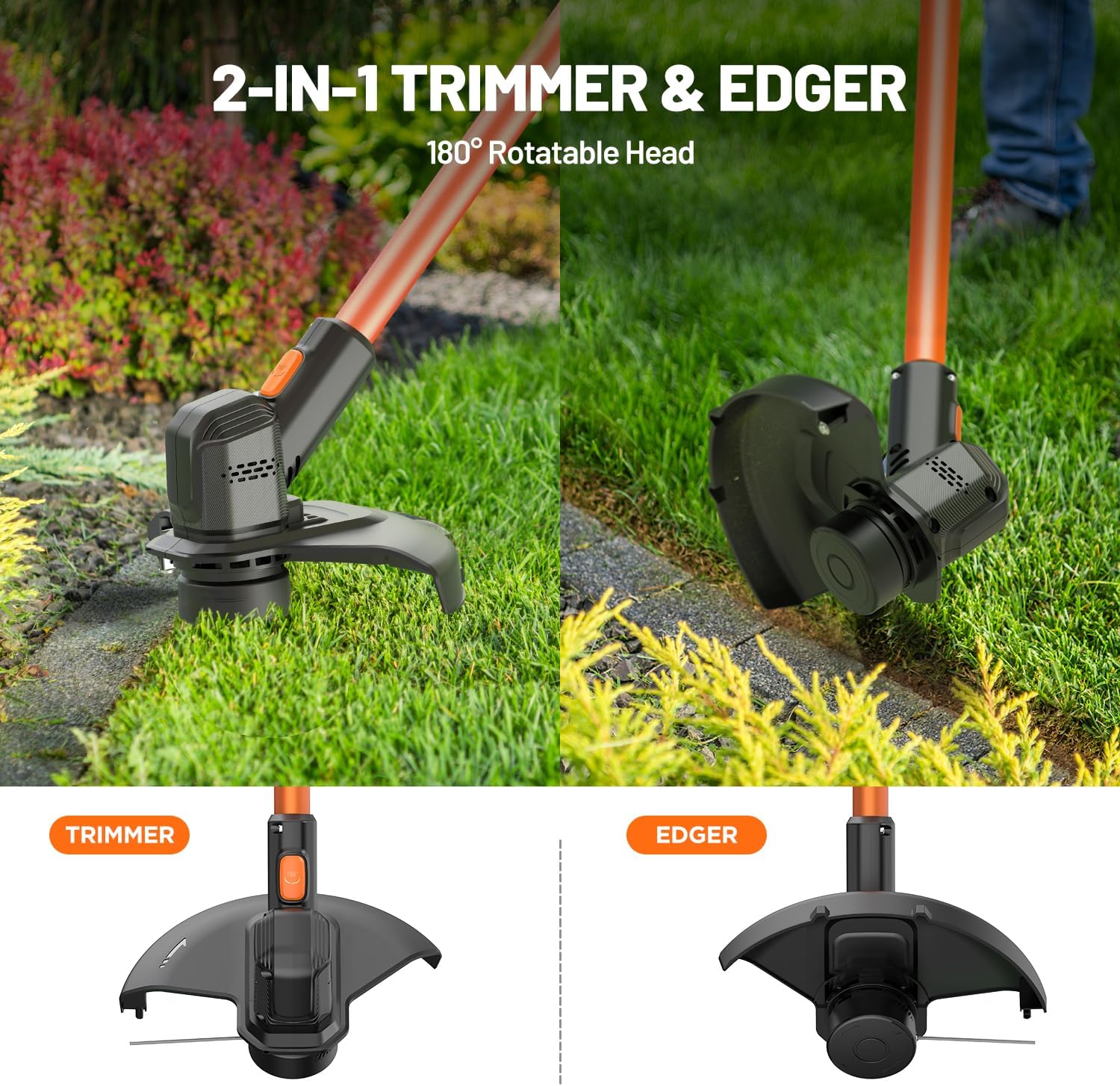 Litheli Cordless Weed Wacker 10 Inch, U20 Handy+ 20V String Trimmer &amp; Weed Eater