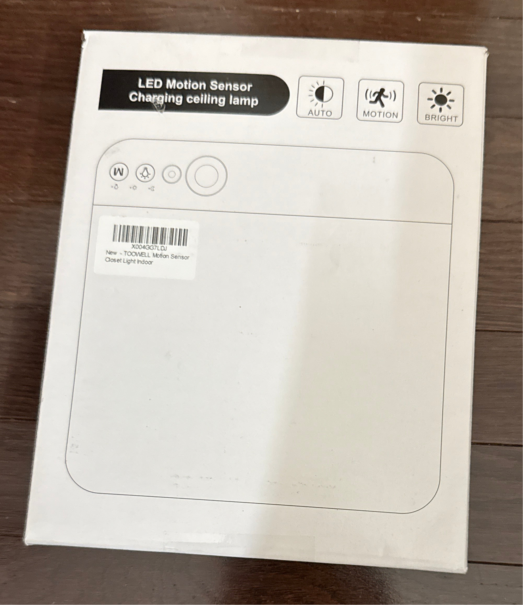 TOOWELL Motion Sensor Ceiling Light Battery Operated Indoor/Outdoor LED Ceiling