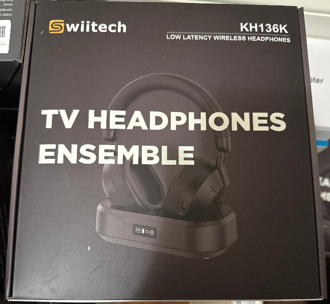 Swiitech TV Headphones KH136k Ensemble-TV Wireless Headphones with LED Display, Bluetooth V5.3, No Lip-Sync Delay, Plug and Play