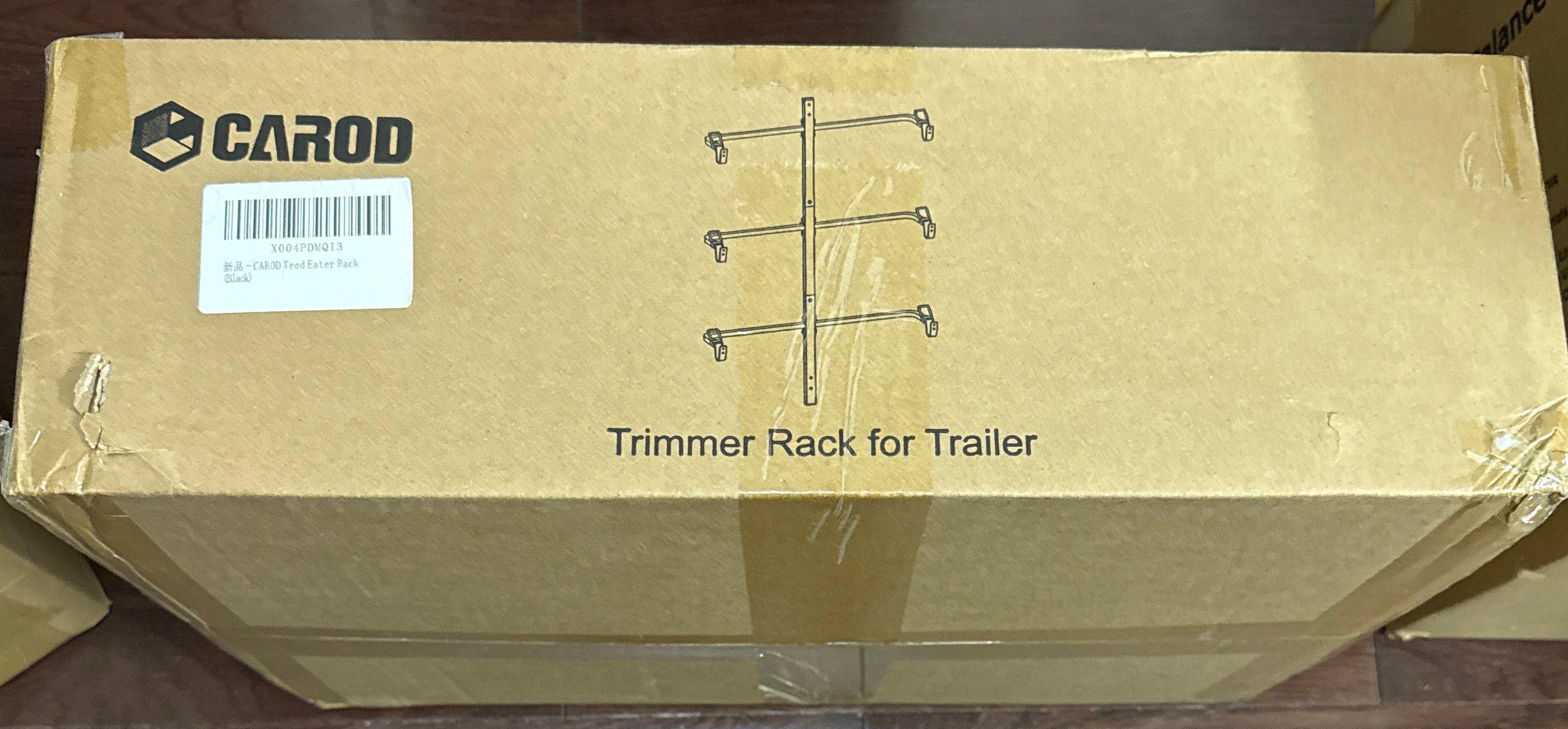 CAROD Weed Eater Rack for Open Trailer, 3 Place Trimmer