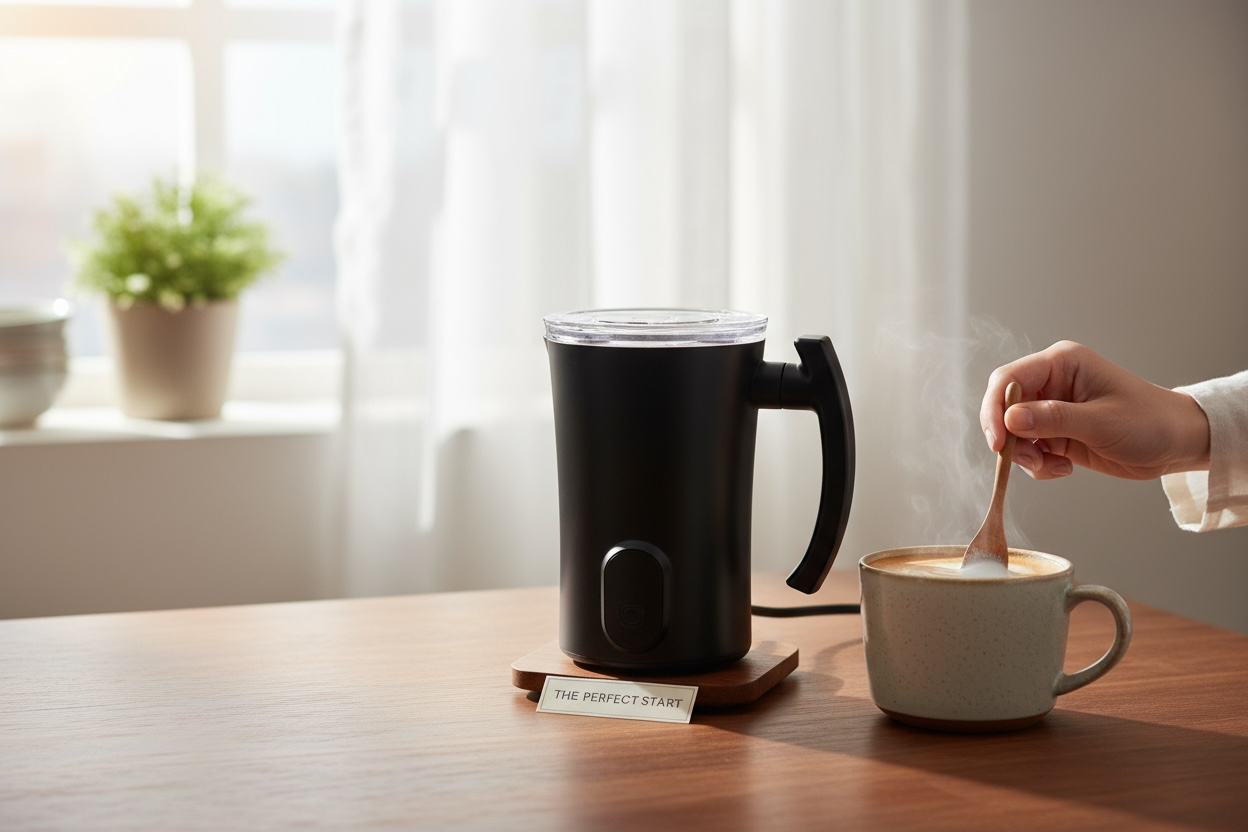 Electric Milk Frother - Handheld Foam Maker for Latte Art & Cappuccinos