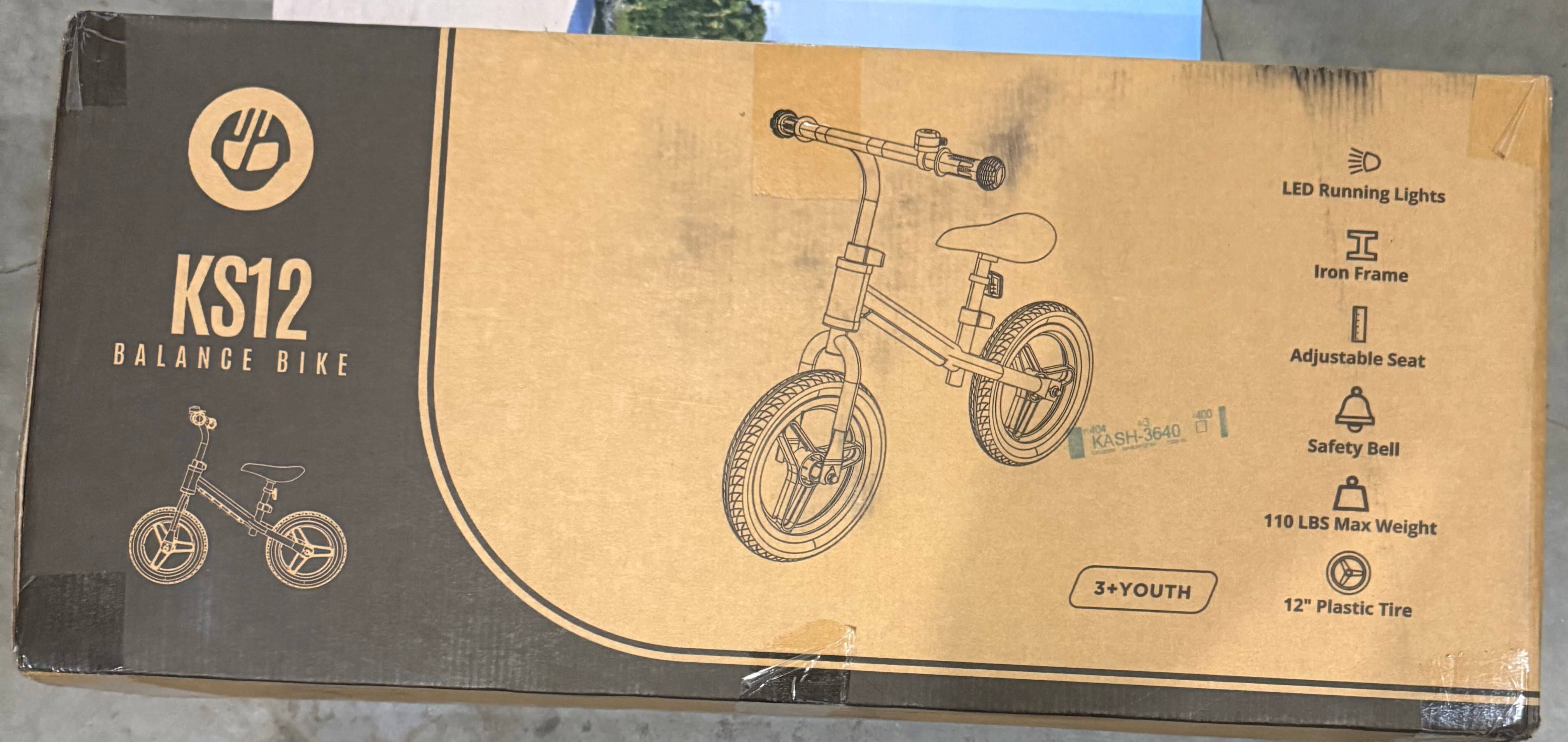 Gotrax KS12 Balance Bike, a no-pedal - Color Varies