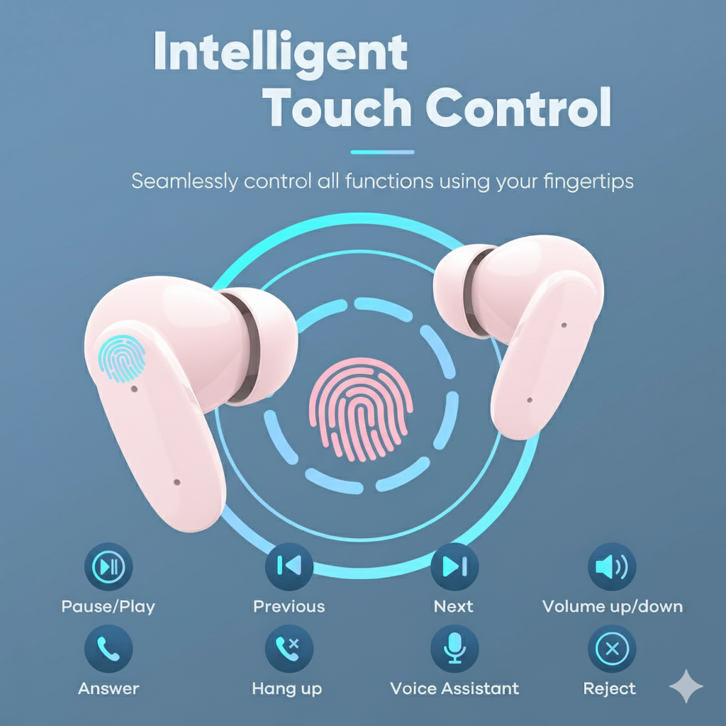 Foxeye S9000 Wireless Earbuds - Bluetooth 5.3 with Noise Cancelling Mic