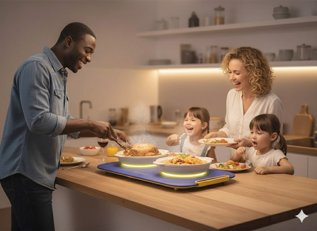 Food Warming Mat - Electric Heating Tray for Hot Meals & Dishes