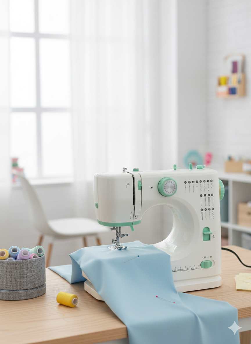 Multifunctional Electric Sewing Machine -Twin needles Professional with Multiple Stitches