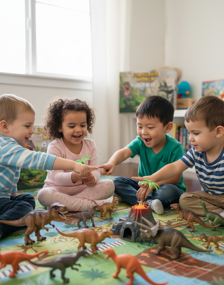 DINOSAUR WORLD Volcano Playset - Interactive Dinosaur Toy Set