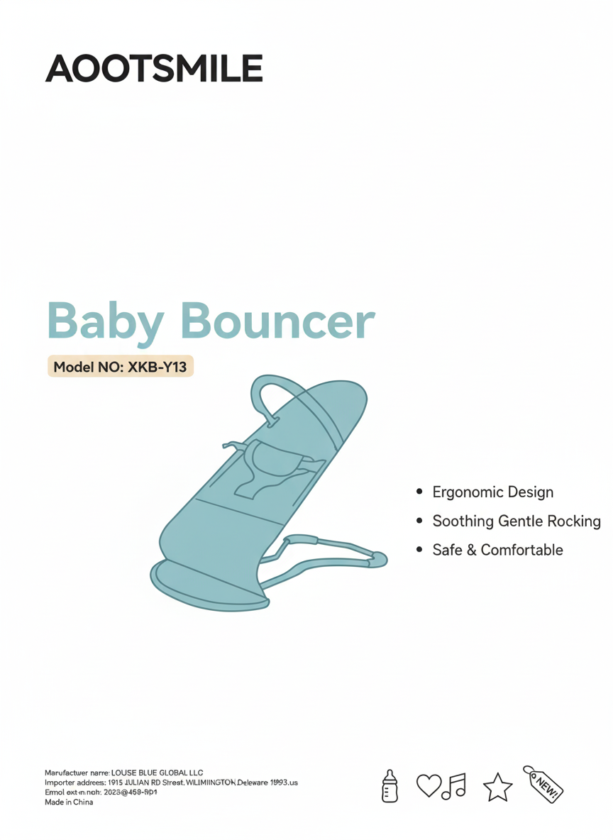 Aootsmile Baby Bouncer - Soothing Infant Seat with Gentle Rocking Motion