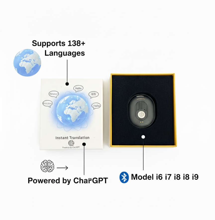 AI Voice Translator - 138+ Languages Real-Time Translation | Bluetooth Enabled