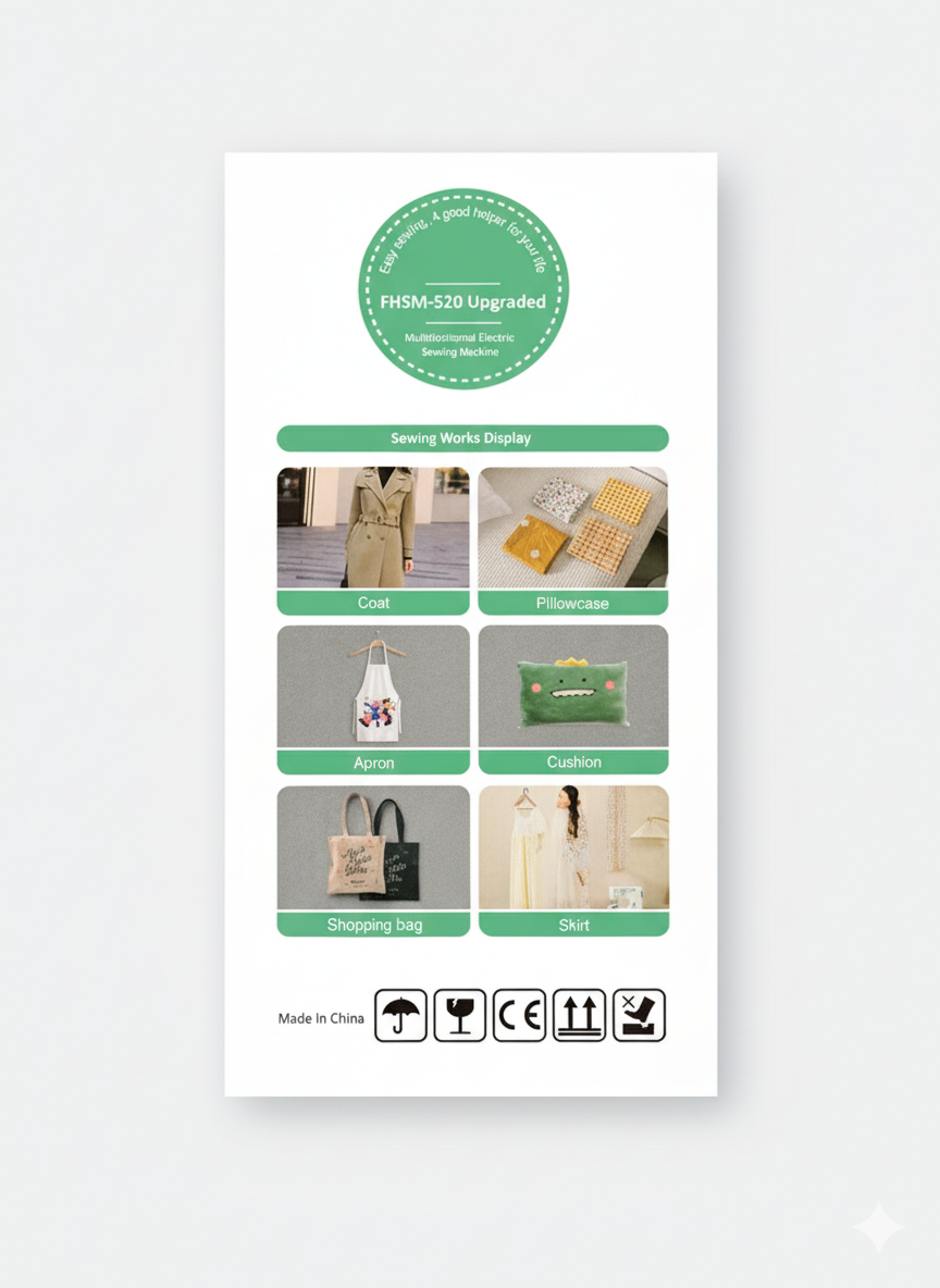 Multifunctional Electric Sewing Machine -Twin needles Professional with Multiple Stitches