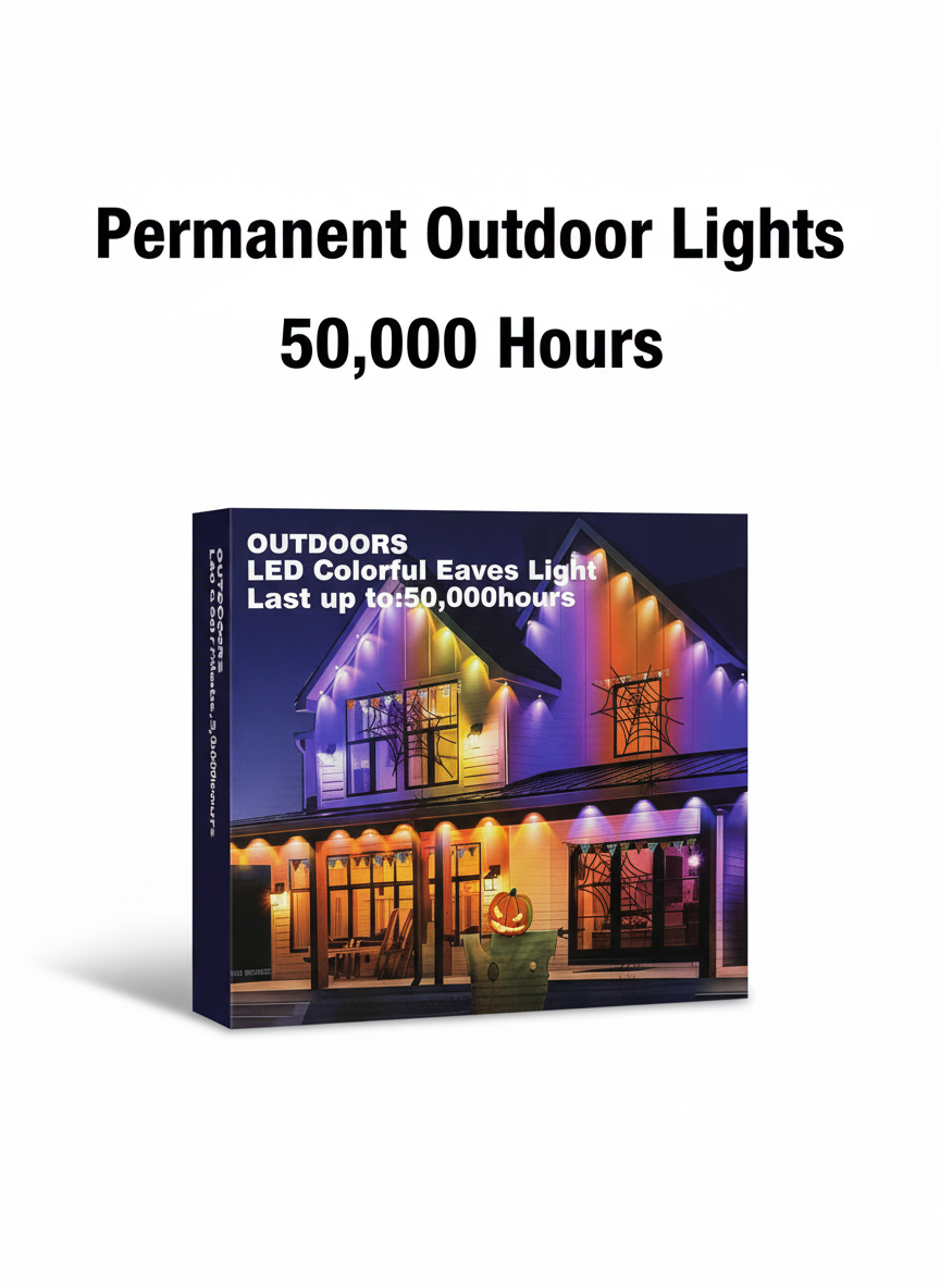 Permanent Outdoor String Lights 50,000 Hours - Remote  Weather-Resistant LED Patio Lighting