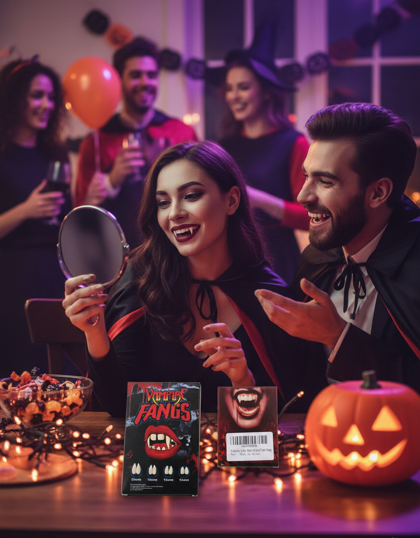 Halloween Fangs Vampire Teeth - 2 Different Types Party Costume Accessories - One Price