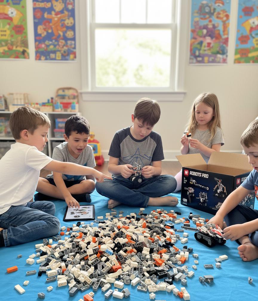 🤖 ROBOTS PRO 6-in-1 STEM Robotics Kit - Educational Building Set for Kids