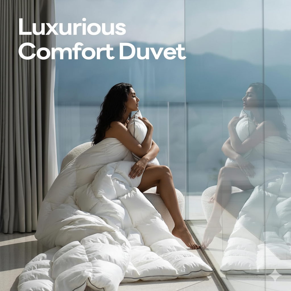 DownFort Twin Size Feather Down Fiber Comforter – OEKO-TEX® Certified, All Season, Gift-Ready Packaging (68" x 90")