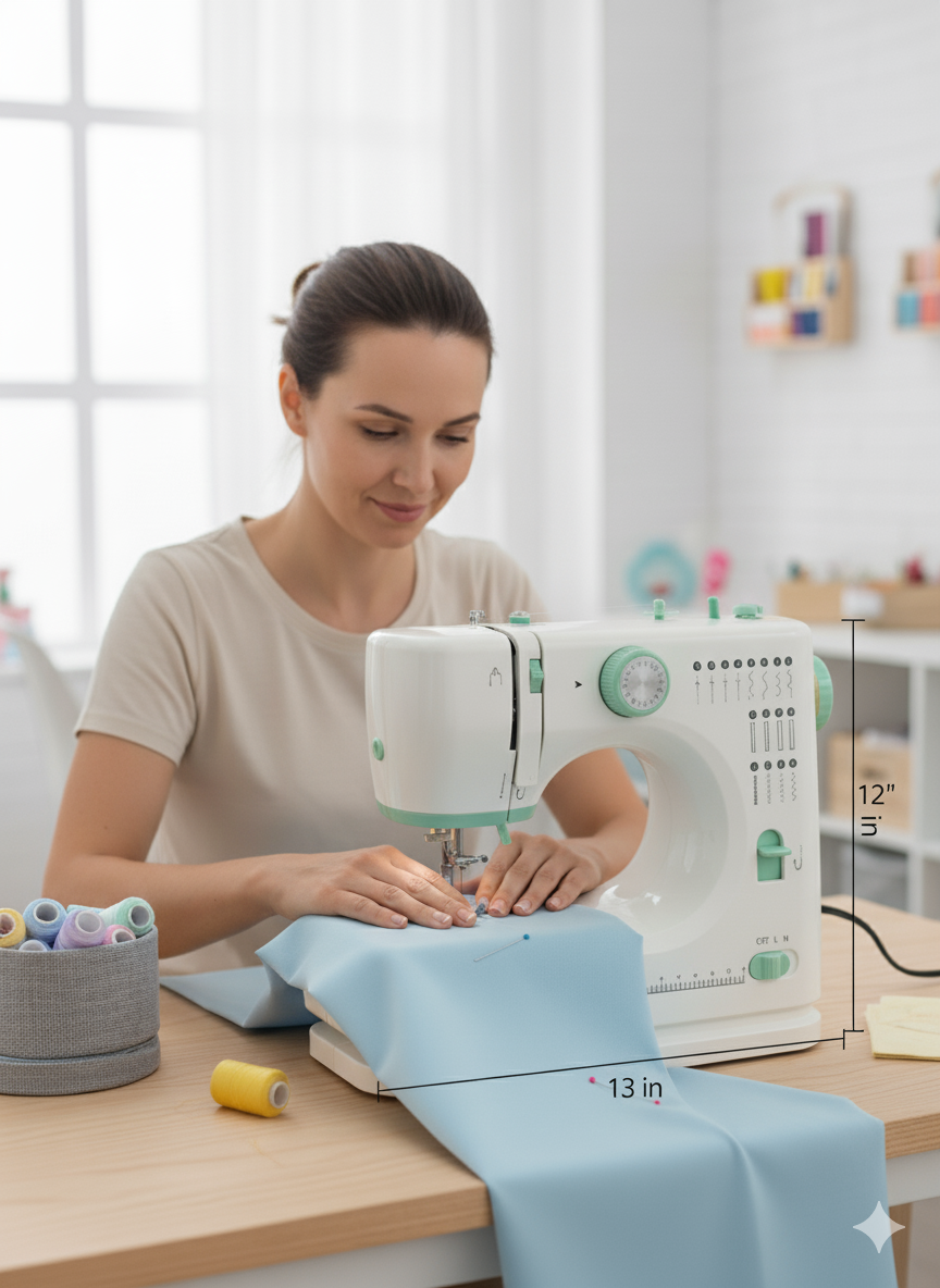 Multifunctional Electric Sewing Machine -Twin needles Professional with Multiple Stitches