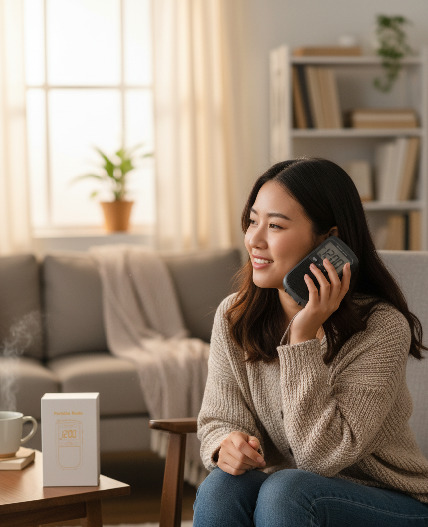 Portable AM/FM Clock Radio – Auto Scan, High-Quality Speaker, Best Reception