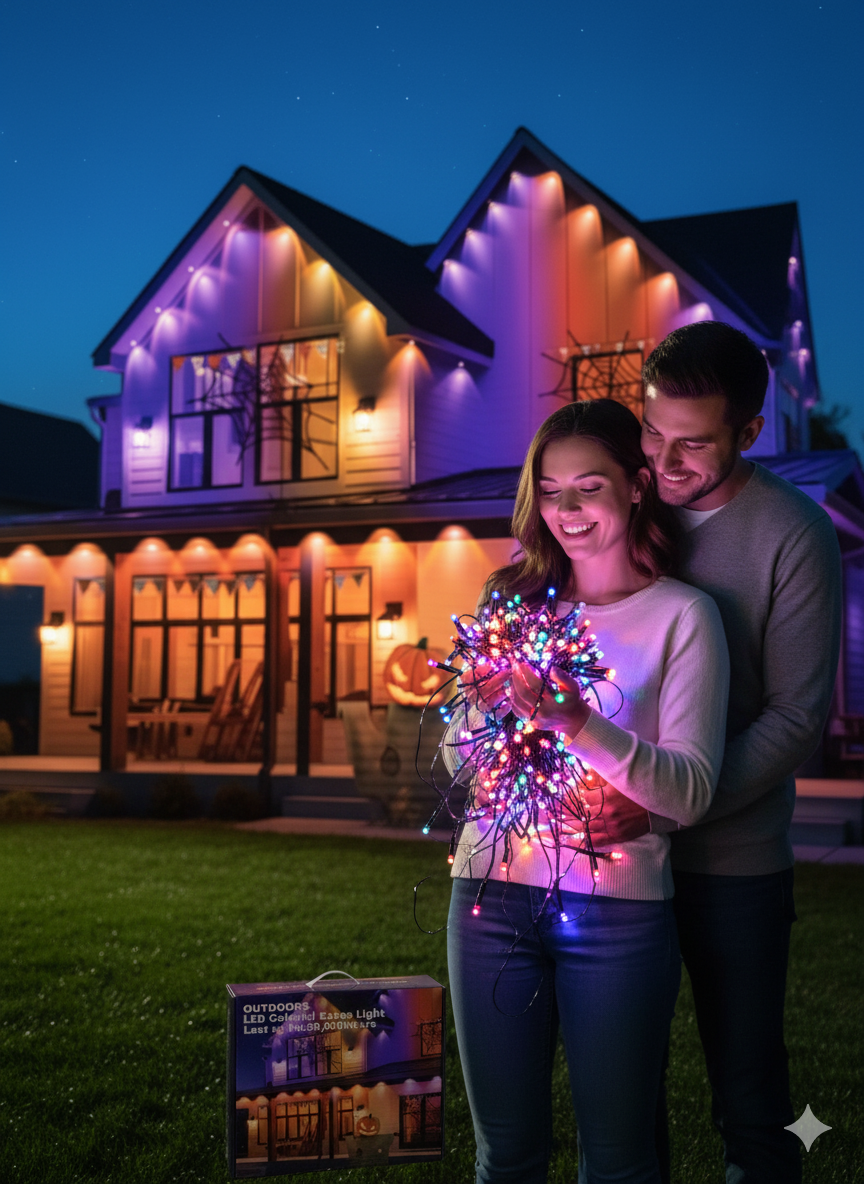 Permanent Outdoor String Lights 50,000 Hours - Remote  Weather-Resistant LED Patio Lighting