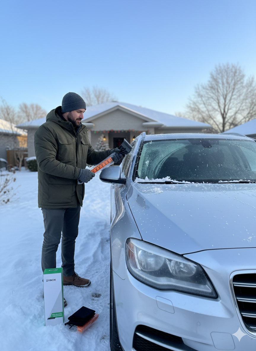 Snow Brush and Ice Scraper - Heavy Duty Winter Car Tool for Snow Removal