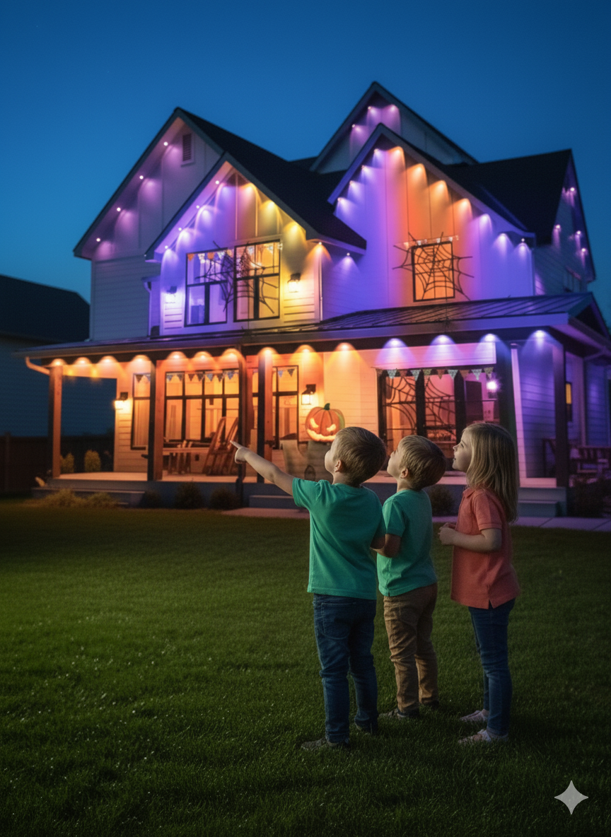 Permanent Outdoor String Lights 50,000 Hours - Remote  Weather-Resistant LED Patio Lighting