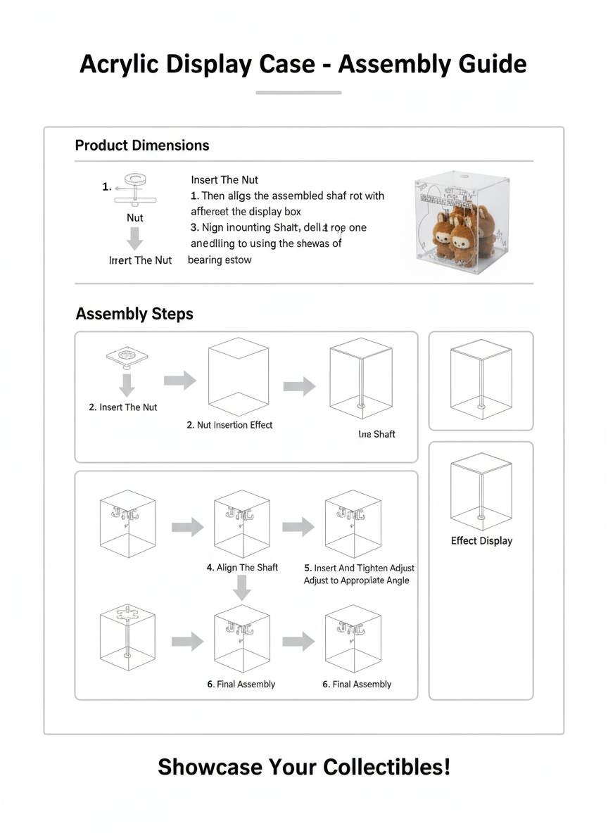 Acrylic Figure Display Case - Dust-Proof Collectible Showcase