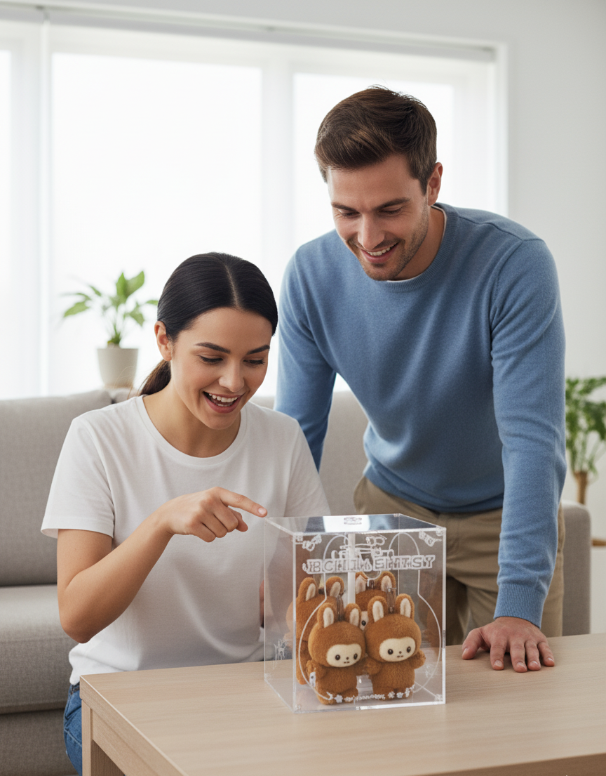 Acrylic Figure Display Case - Dust-Proof Collectible Showcase