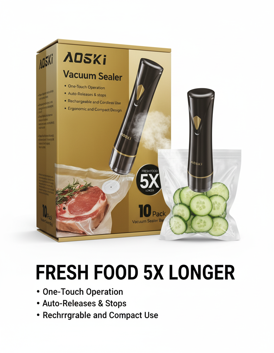AOSKI Vacuum Sealer Machine - Compact Food Preservation System