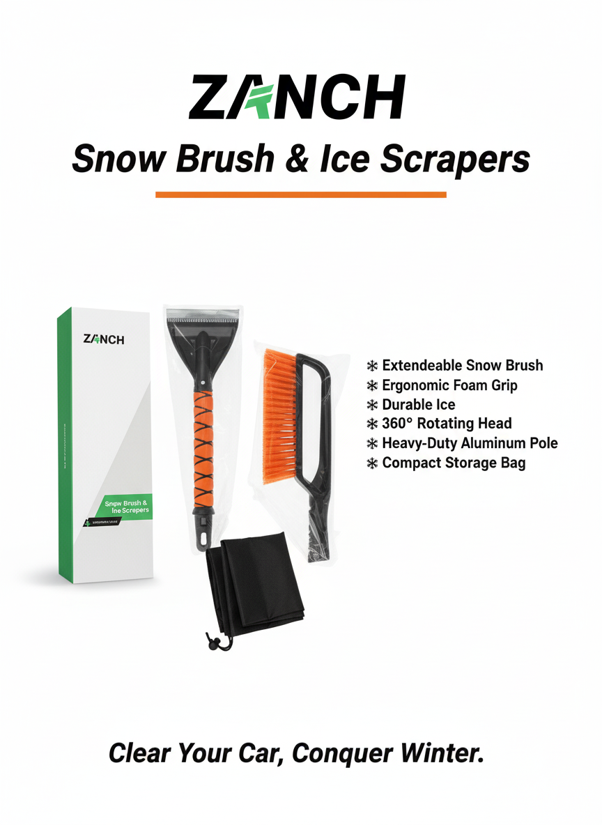 Snow Brush and Ice Scraper - Heavy Duty Winter Car Tool for Snow Removal