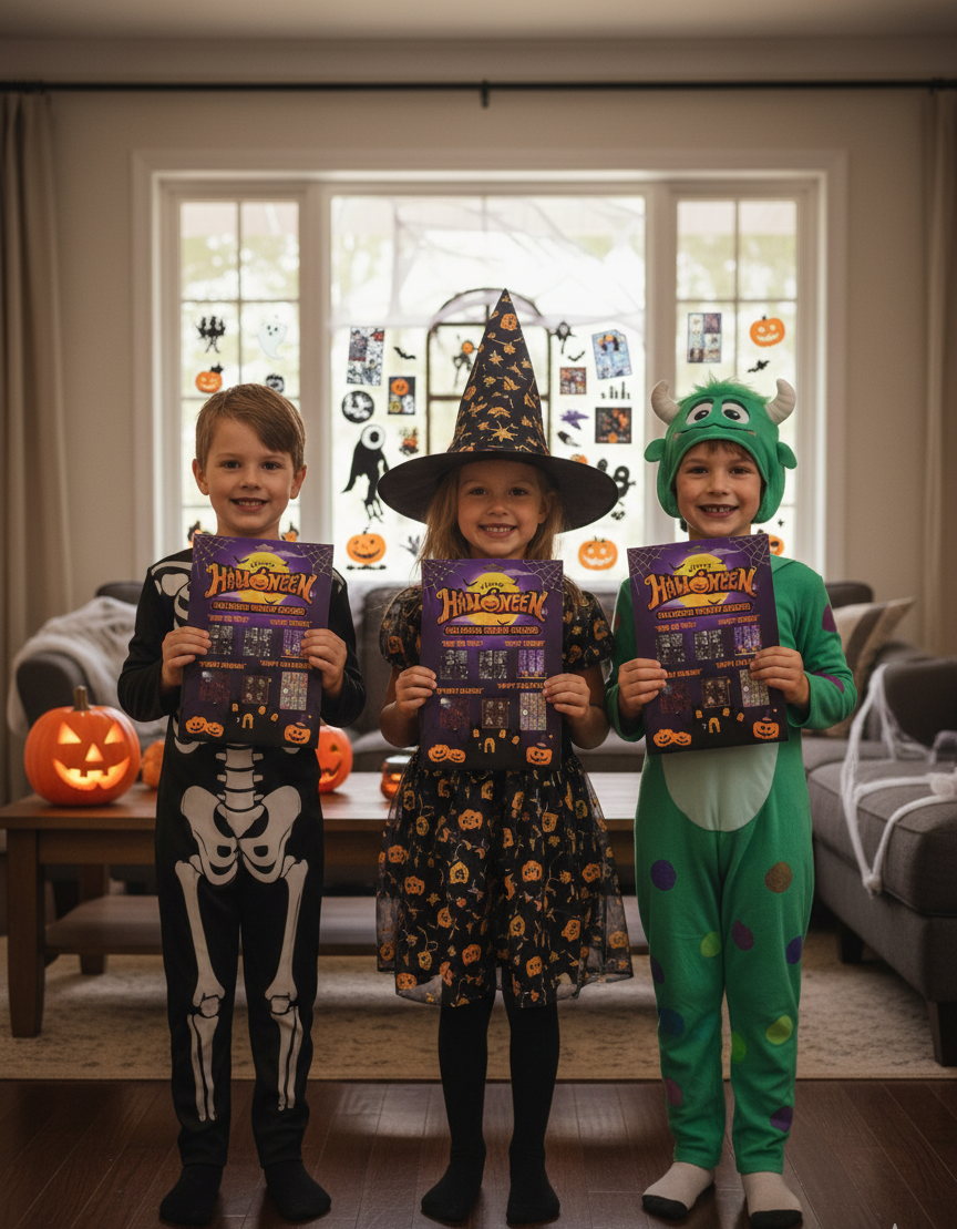 Cute Halloween Stickers for Kids - Window Decals Indoor Decorations Non-Toxic & Removable