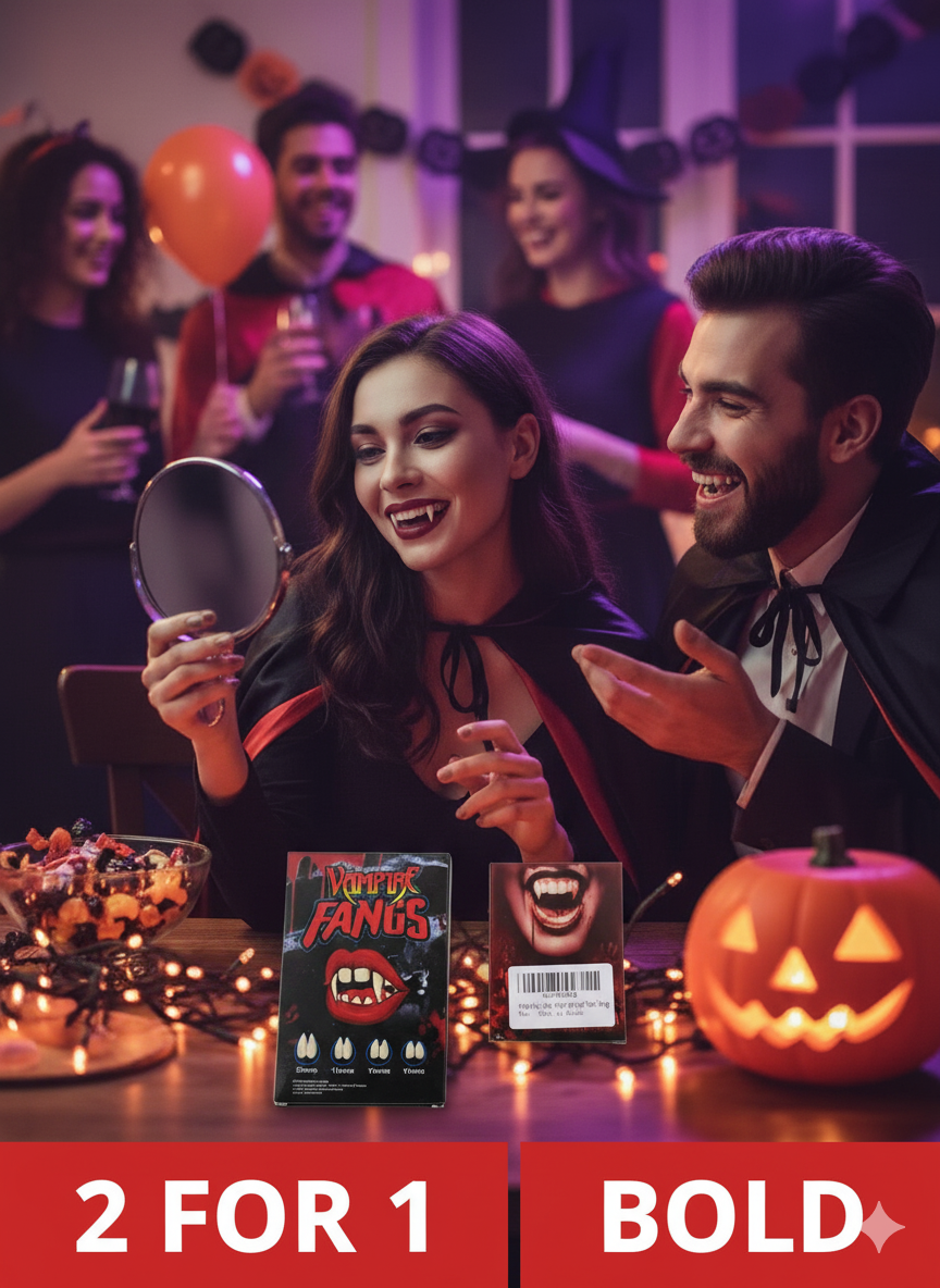 Halloween Fangs Vampire Teeth - 2 Different Types Party Costume Accessories - One Price