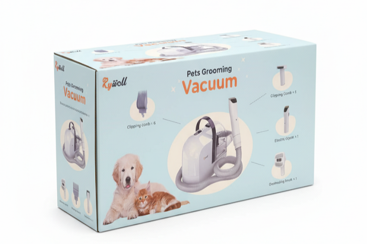 2-in-1 Pet Grooming Vacuum System – Gentle Grooming, Mess-Free Cleanup