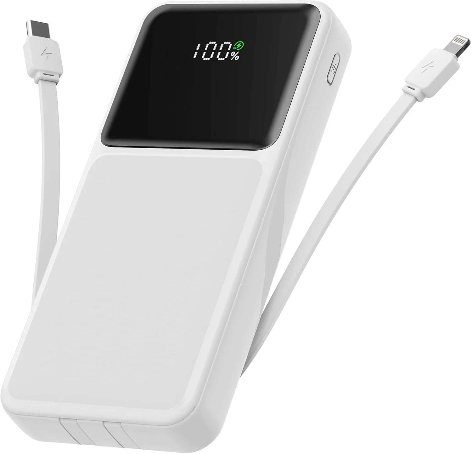 S6 Power Bank – 22.5W Fast Charge, 12,800mAh with Built-In Cables; Digital Display