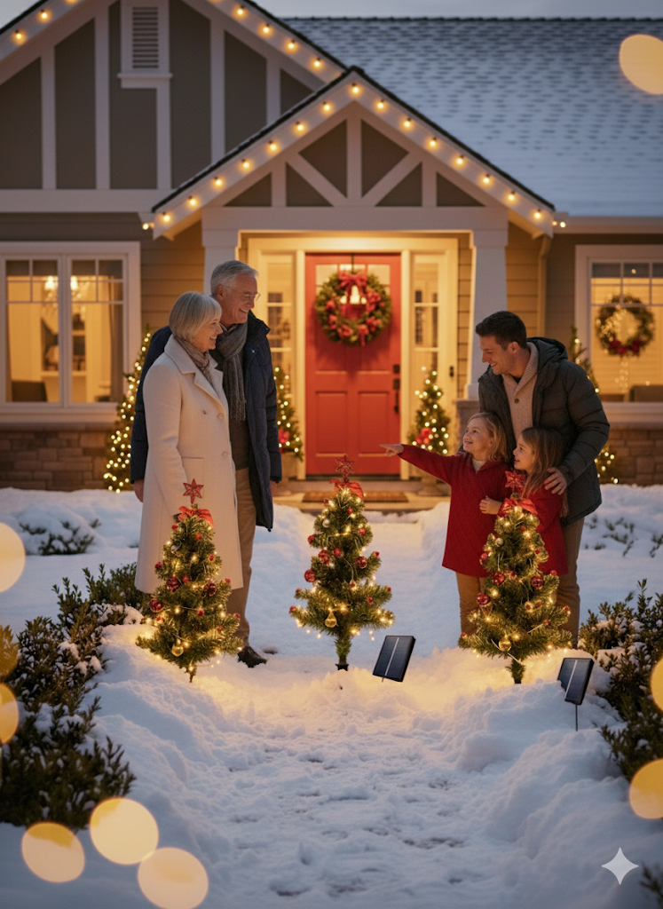 Solar-Powered Christmas Tree Lights – Outdoor LED Decor