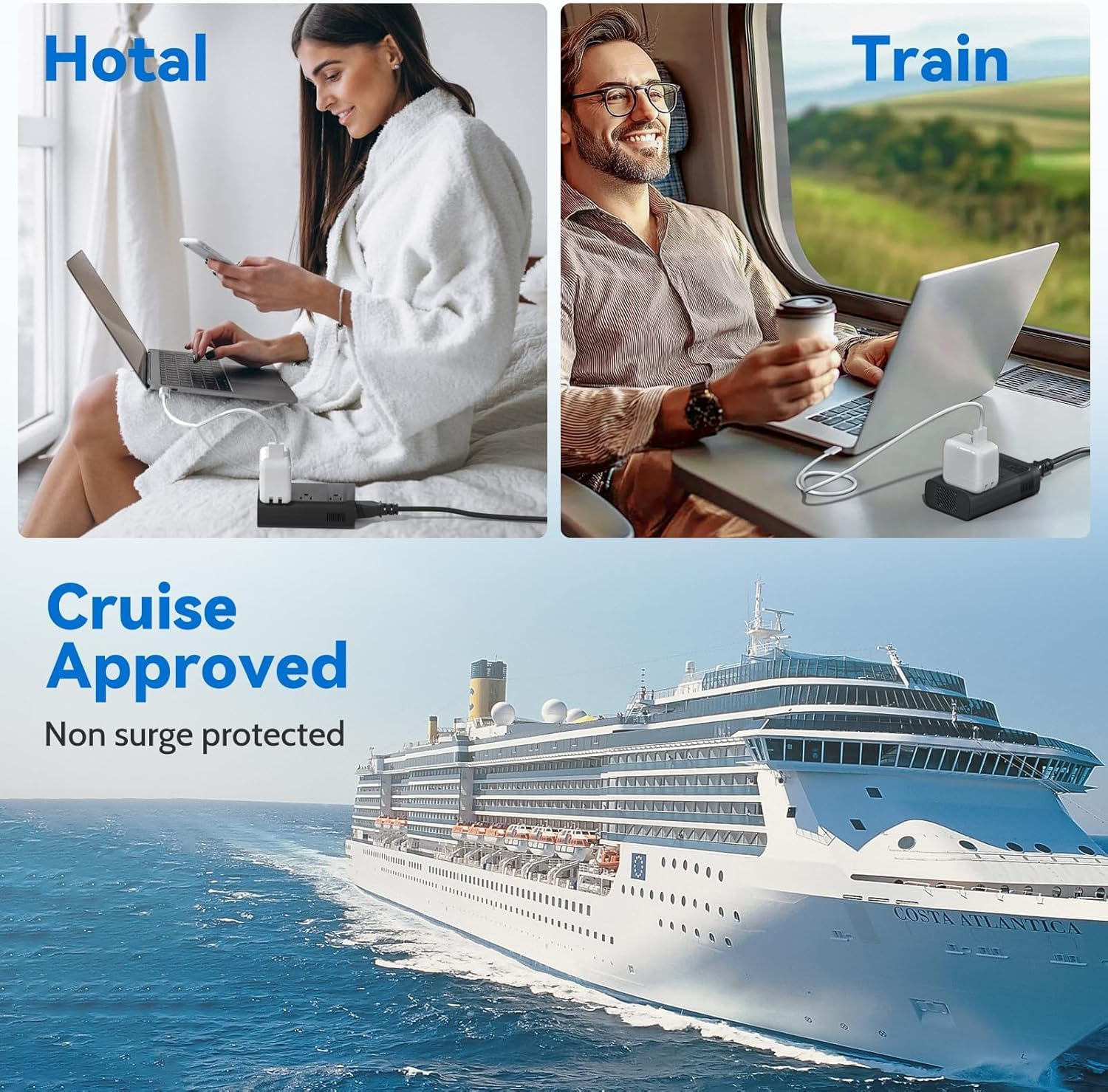 DOACE 350W Voltage Converter 220V to 110V - Universal Travel Adapter for Europe