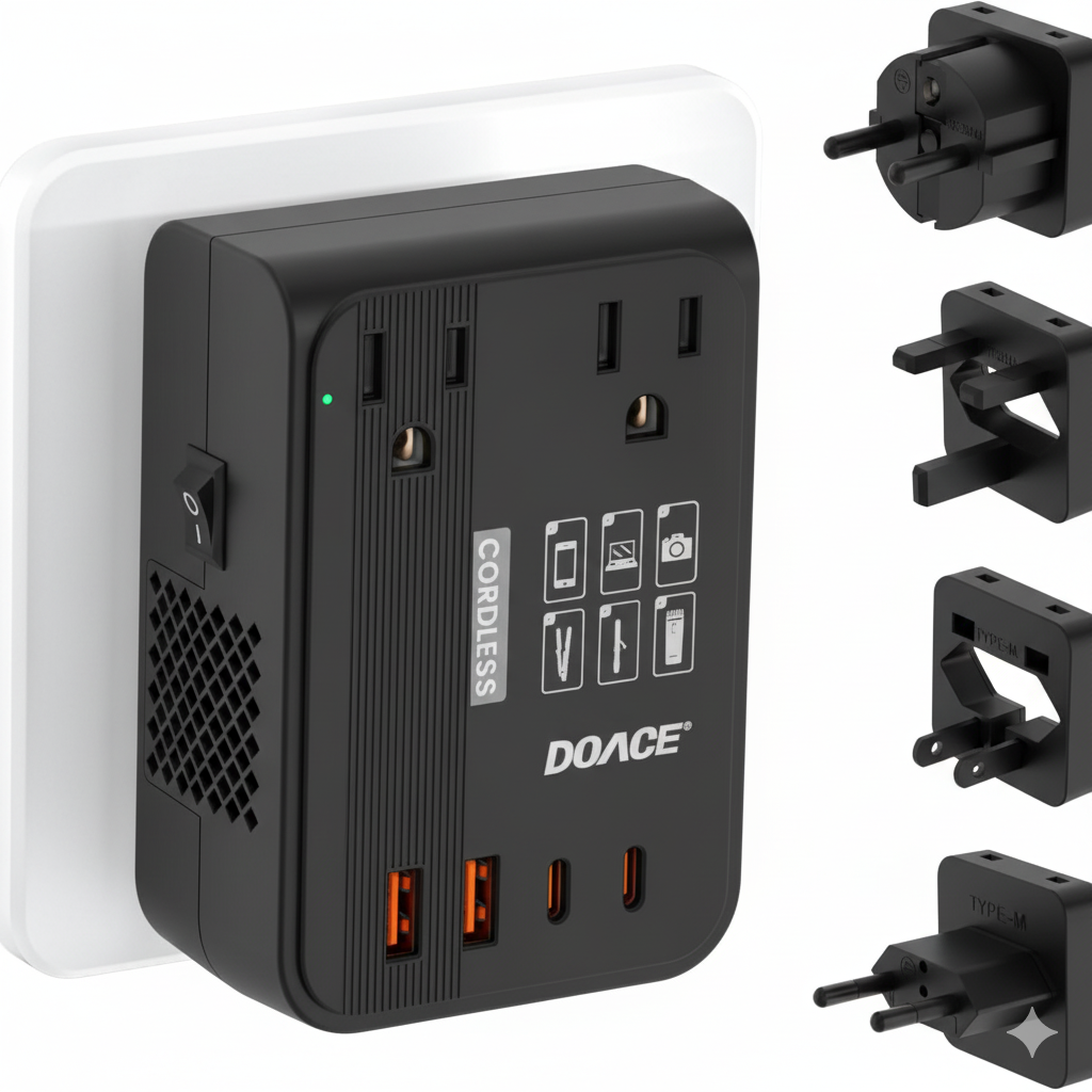 DOACE 350W Voltage Converter 220V to 110V - Travel Power Adapter with USB Charging