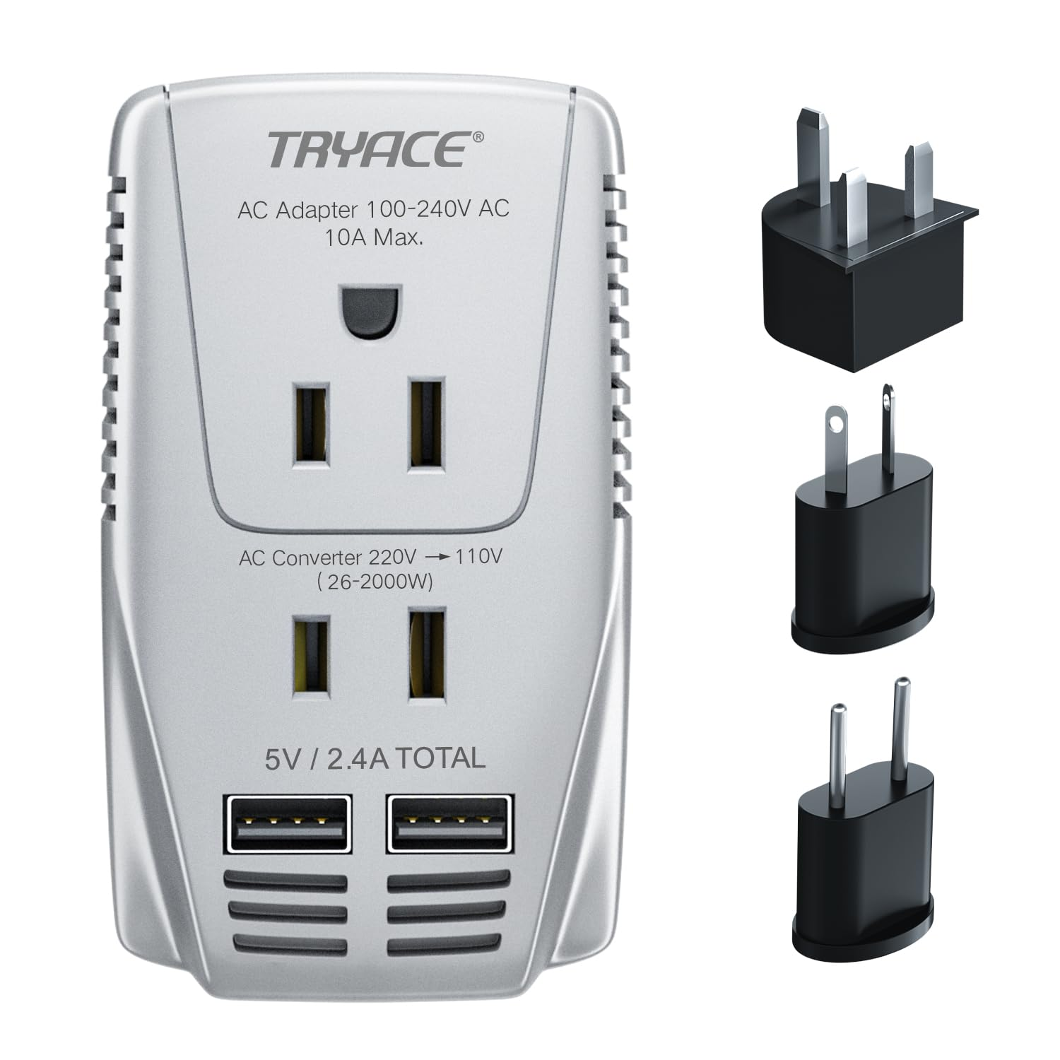 TryAce 2000W Travel Voltage Converter 220V to 110V - Step Down Power Adapter